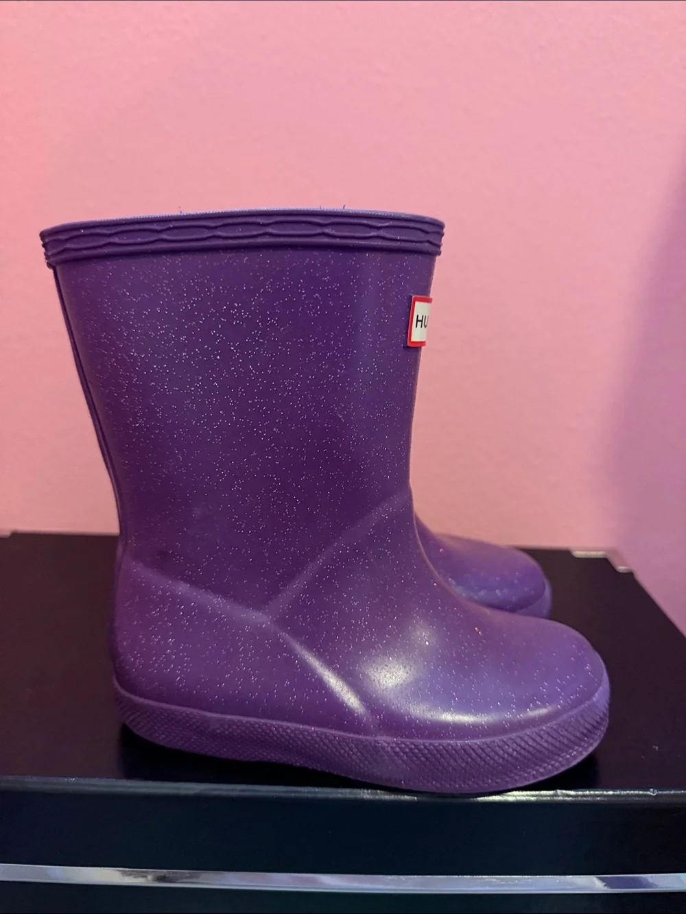 Hunter Kids Purple Glitter Rain Boots Toddler 6